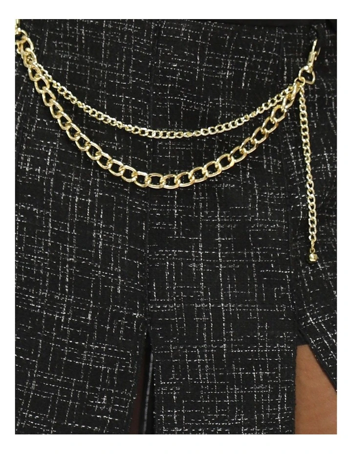 Set Me Free Tweed Mini Skirt in Black image 6