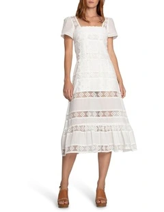 The Wild Rose Hour Lace Dress in White