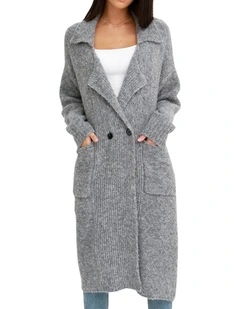 Born To Run Sustainable Sweater Coat in Grey