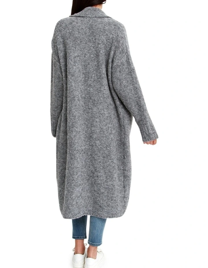 Born To Run Sustainable Sweater Coat in Grey image 5