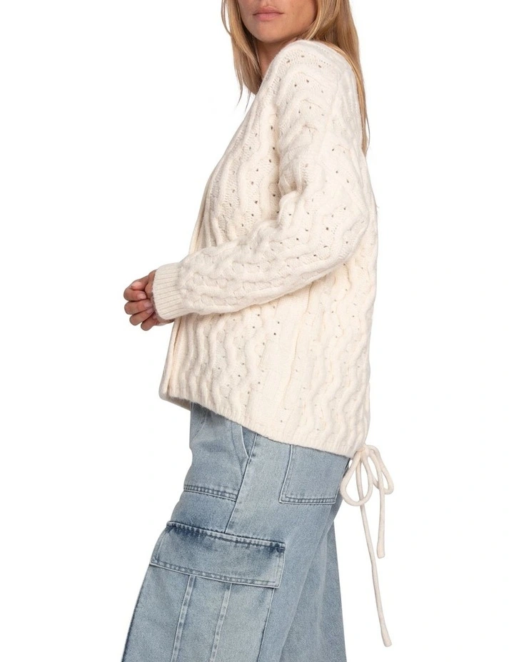 Sugar Plum Chunky Cardigan in Cream image 2