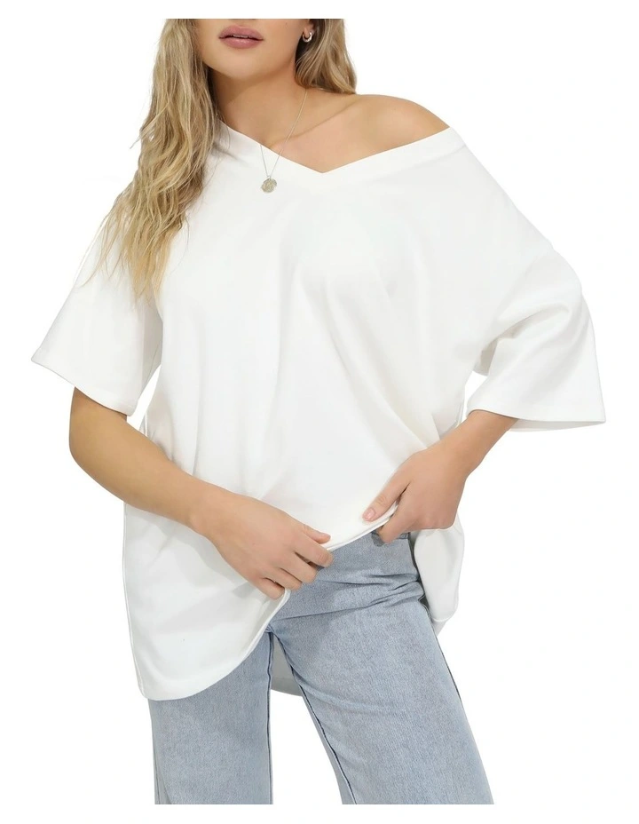 Back To Bloom Oversized T-Shirt in White image 1