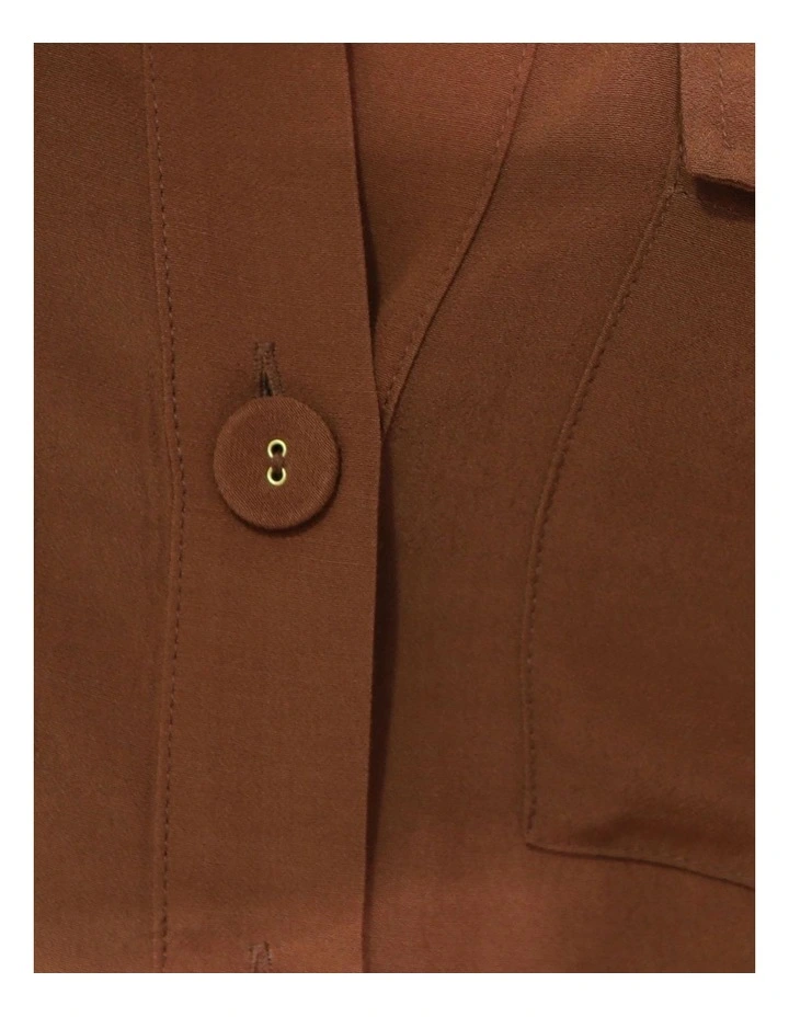 Eclipse Rolled Sleeve Blouse in Chocolate image 5