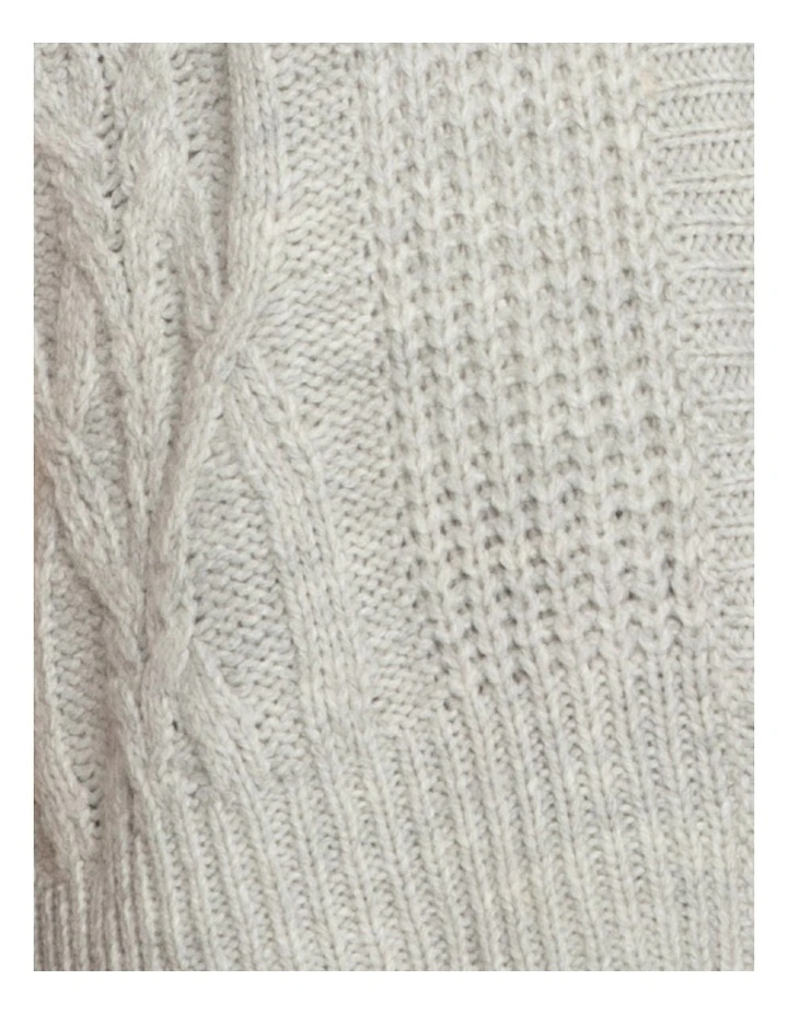 Rosette Oversized Knitted Vest in Grey image 6