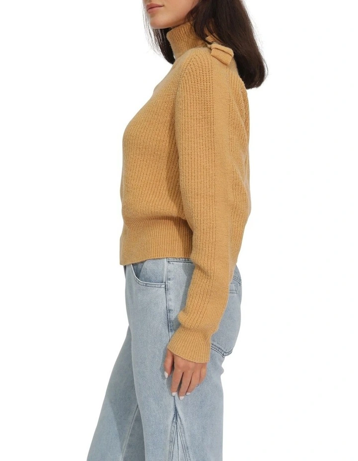 Lost & Found Knitted Sweater in Camel image 2