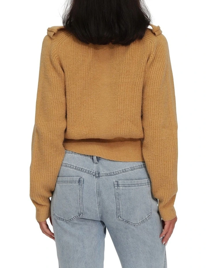 Lost & Found Knitted Sweater in Camel image 3