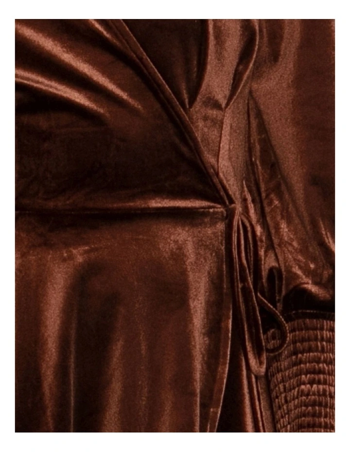 Loved You First Velvet Mini Dress in Chocolate image 6