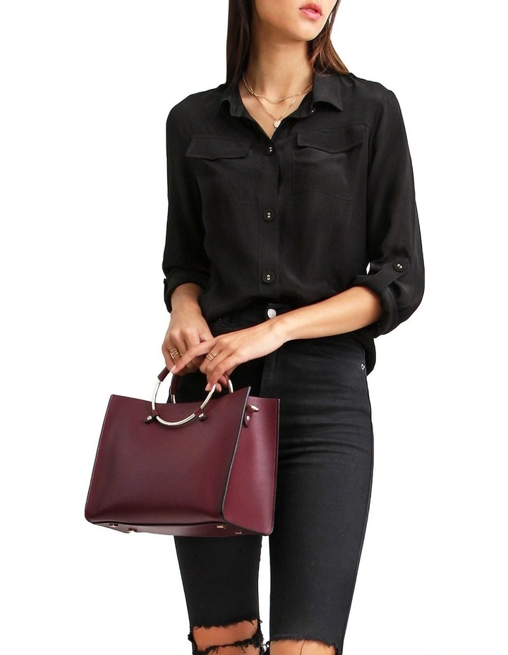 Eclipse Rolled Sleeve Blouse in Black image 6