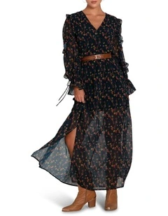 Come As You Are Floral Maxi Dress in Navy