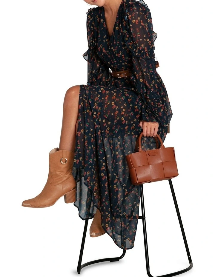 Come As You Are Floral Maxi Dress in Navy image 2