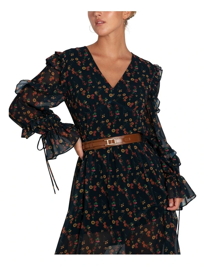 Come As You Are Floral Maxi Dress in Navy image 3