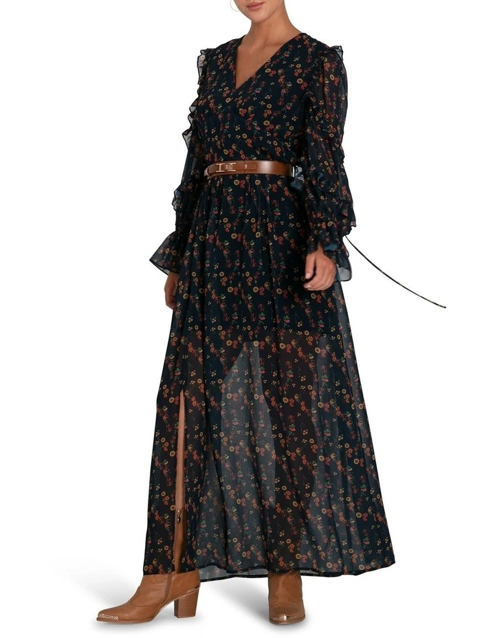 Come As You Are Floral Maxi Dress in Navy image 5