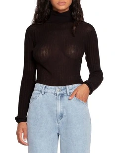 Brooklyn Knitted Turtleneck in Black