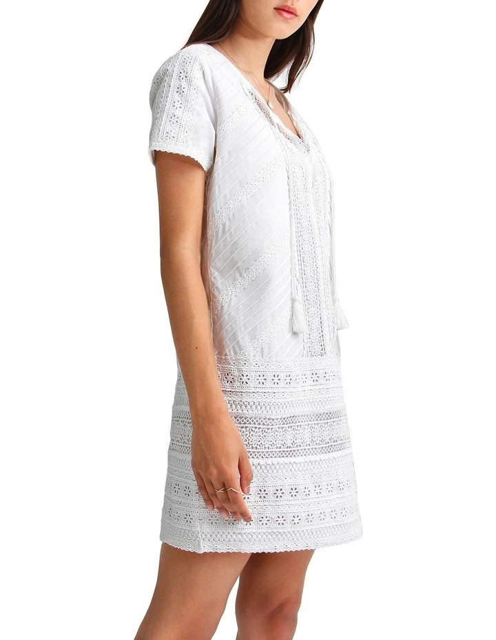 Summer Forever Mini Dress in White image 2