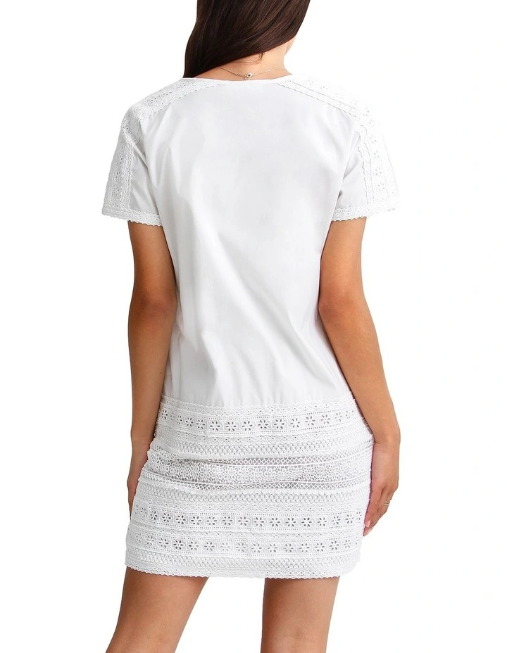 Summer Forever Mini Dress in White image 3