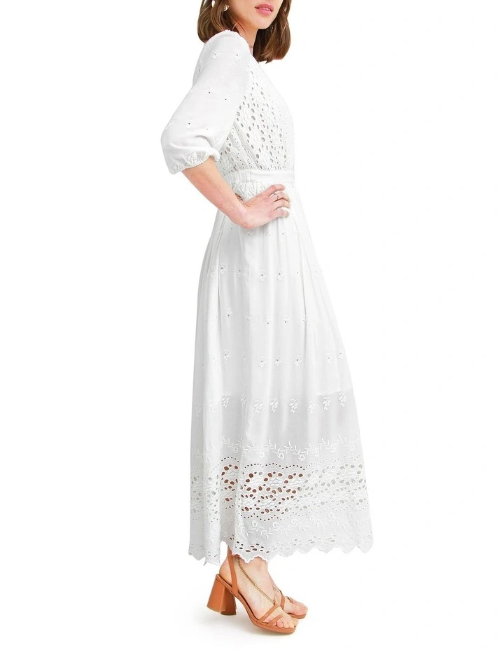 All Eyes On Me Midi Dress in White image 2