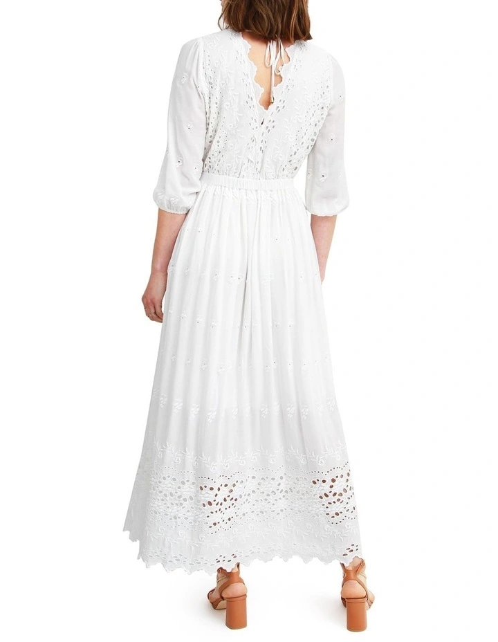 All Eyes On Me Midi Dress in White image 3