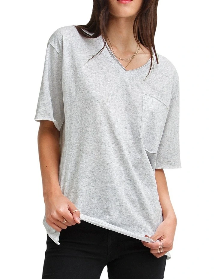 Brave Soul Oversized T-Shirt in Grey image 1