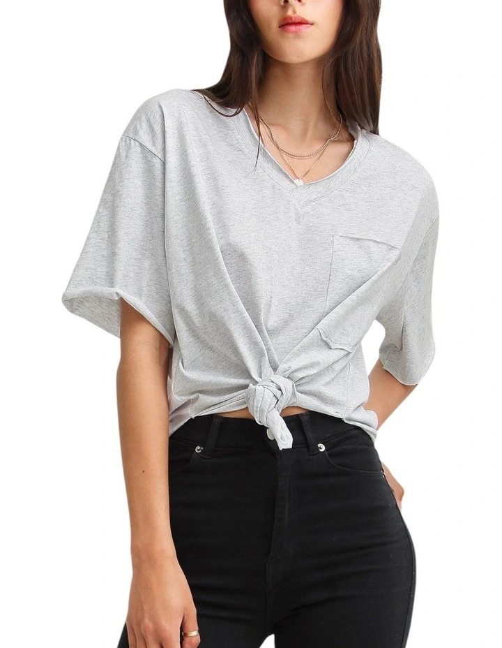 Brave Soul Oversized T-Shirt in Grey image 3