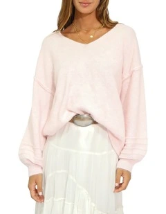 Cloud Kiss Knitted Sweater in Pink