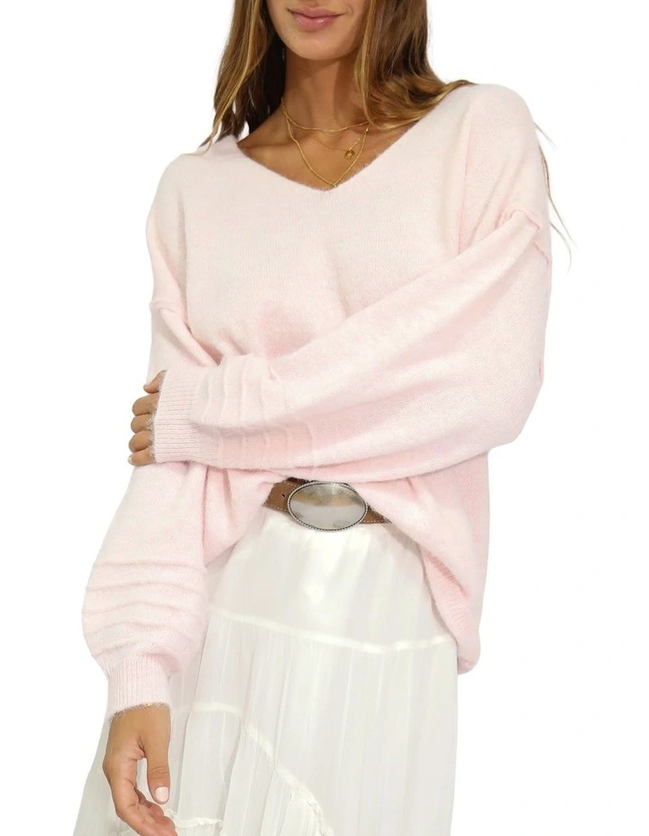 Cloud Kiss Knitted Sweater in Pink image 2