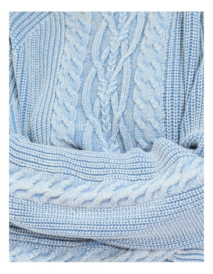 Hudson Street Cable Garment Dyed Sweater in Light Blue image 6