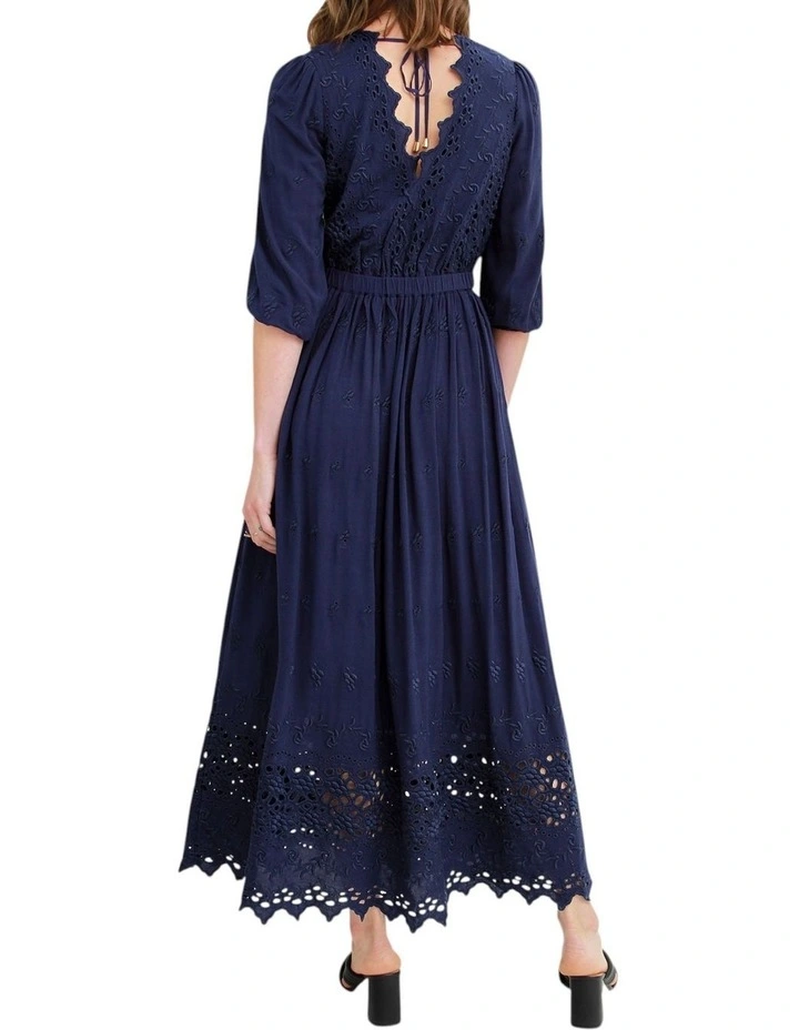All Eyes On Me Midi Dress in Navy image 2