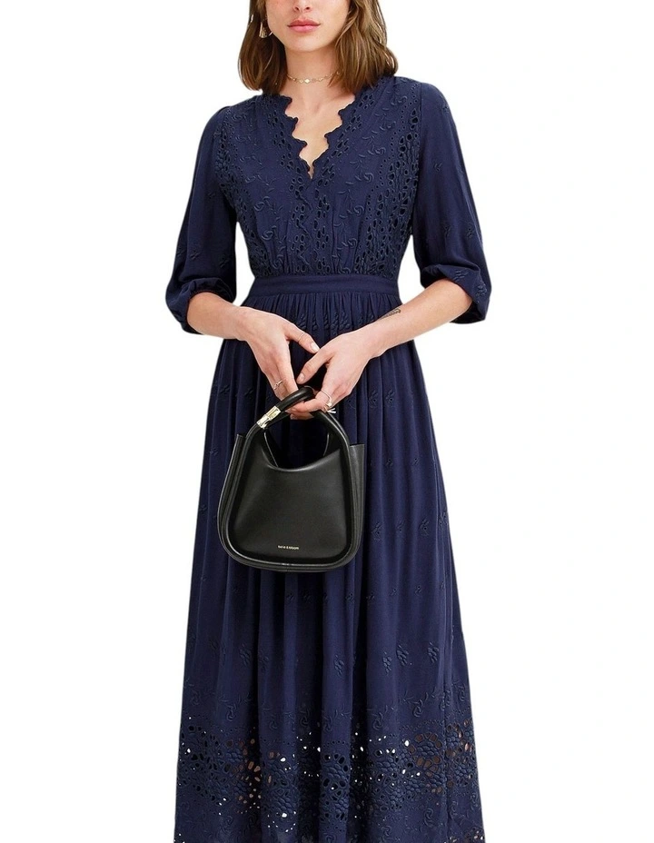 All Eyes On Me Midi Dress in Navy image 3
