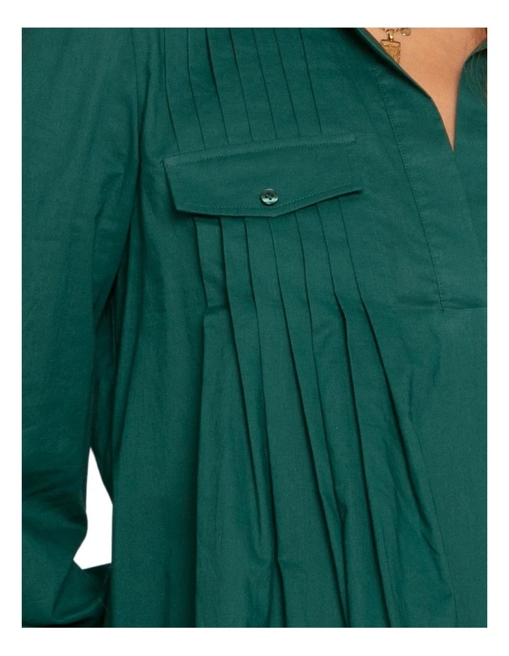 Catch Feelings Pintuck Shirt in Washed Green image 6