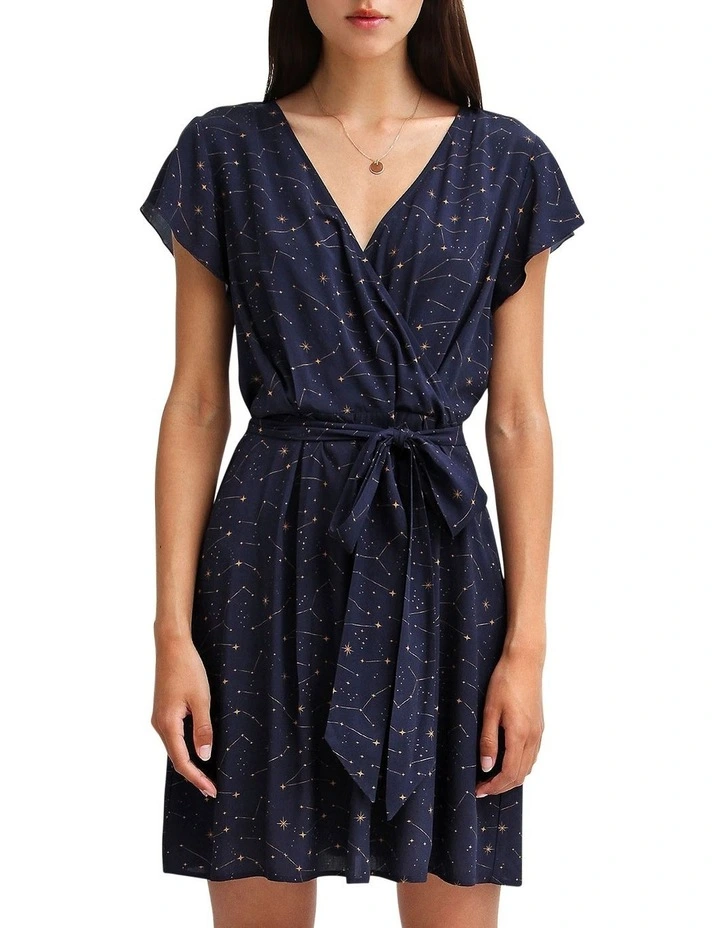 I'm The Star Wrap Dress in Navy image 1