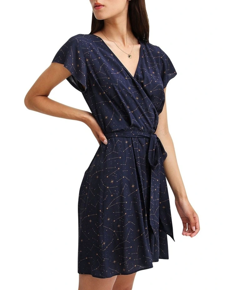 I'm The Star Wrap Dress in Navy image 2