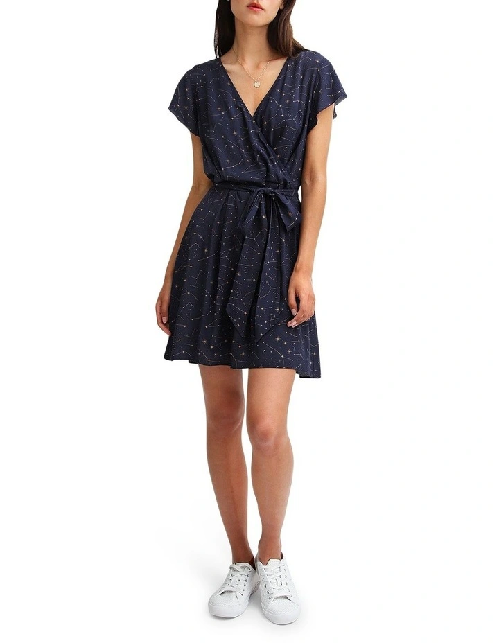 I'm The Star Wrap Dress in Navy image 4