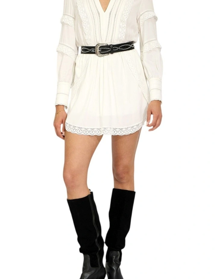Spotlight Lace Mini Dress in Cream image 2