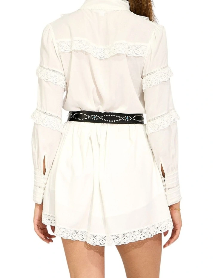 Spotlight Lace Mini Dress in Cream image 4