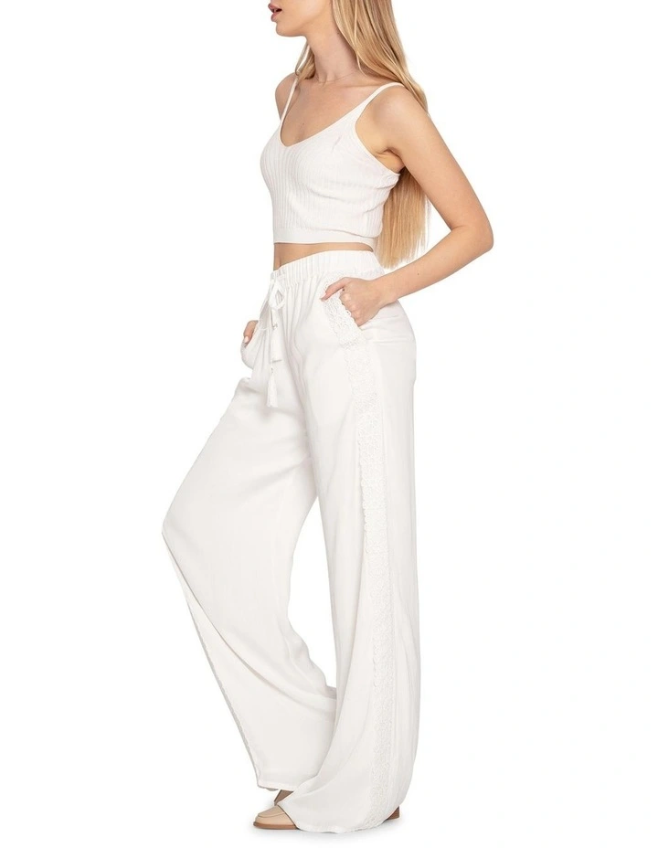 Everywhere All At Once Wide Leg Pant in White image 2