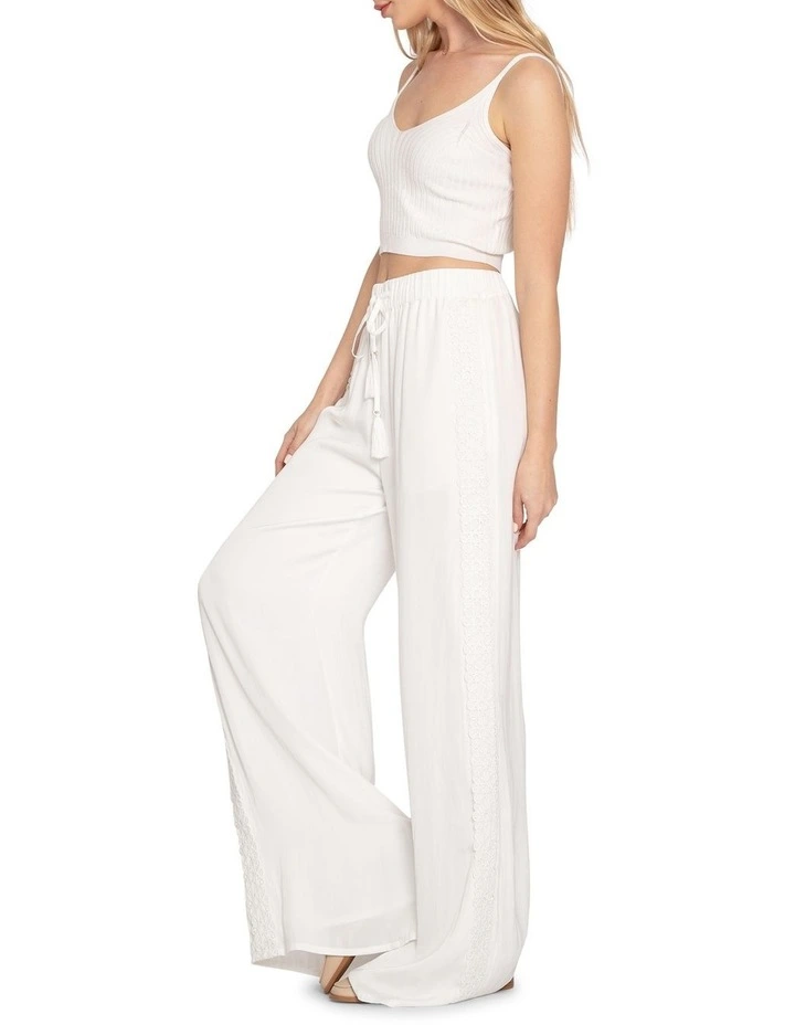 Everywhere All At Once Wide Leg Pant in White image 3