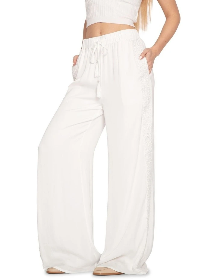Everywhere All At Once Wide Leg Pant in White image 5