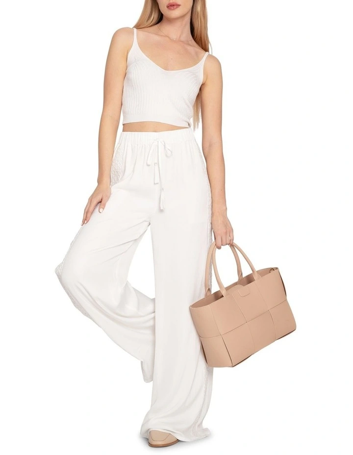Everywhere All At Once Wide Leg Pant in White image 6