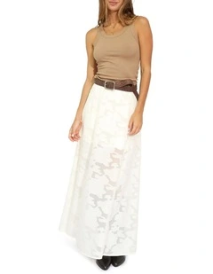 Play It Cool Coupe Maxi Skirt in Cream