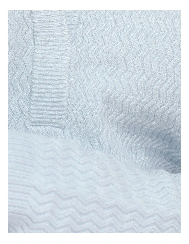 Frankie Textured Knitted Long Sleeve Top in Denim Blue image 7