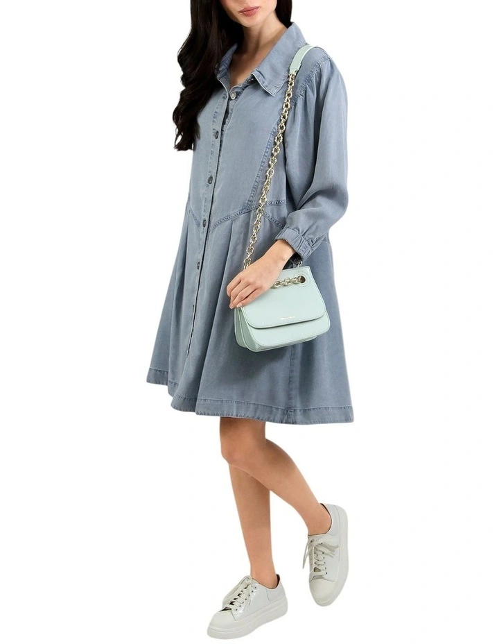Supercut Denim Dress in Mid Denim image 5