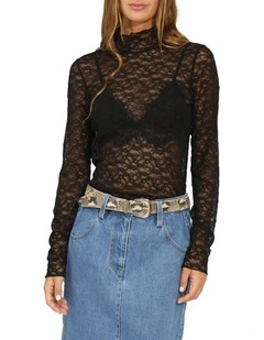 Fairy Girl Lace Top in Black