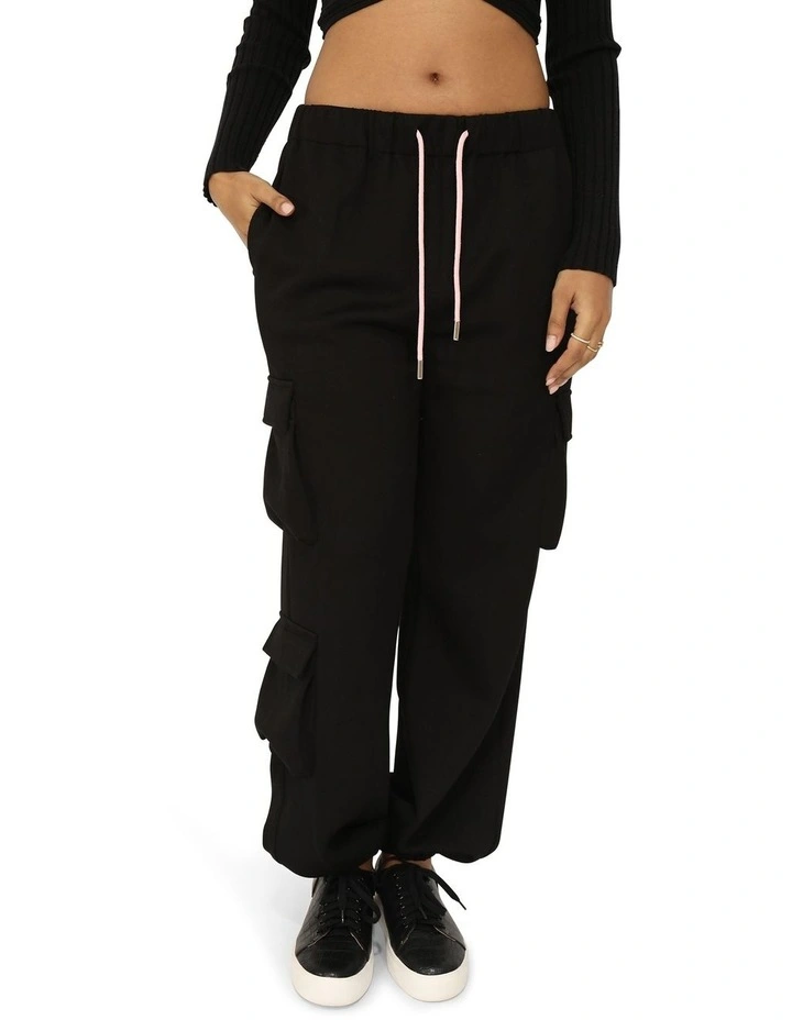 Perfect Match Cargo Trackpants in Black image 5