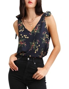 Feel For You V-Neck Top in Navy