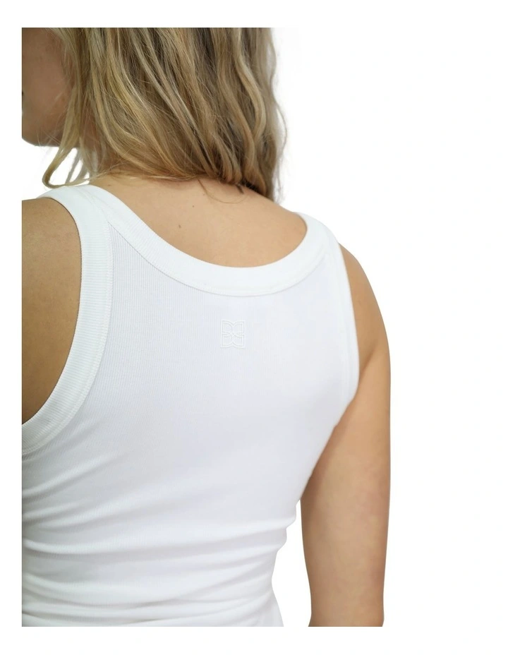 Last Time Ribbed Tank Top in White image 5
