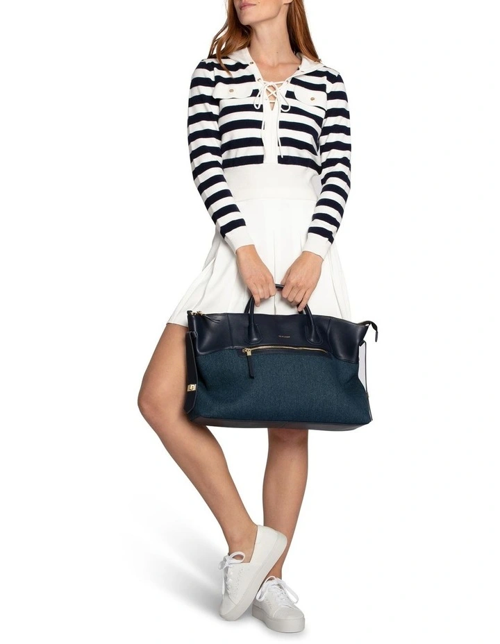 Sail Away Striped Knit Top in Cream/Navy image 5