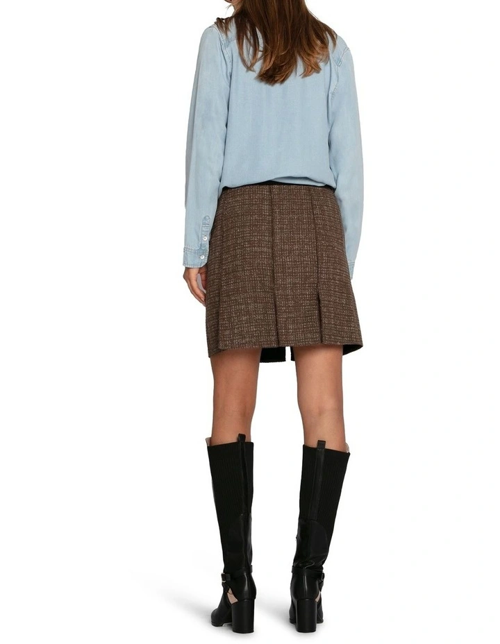 Set Me Free Tweed Mini Skirt in Dark Khaki image 3