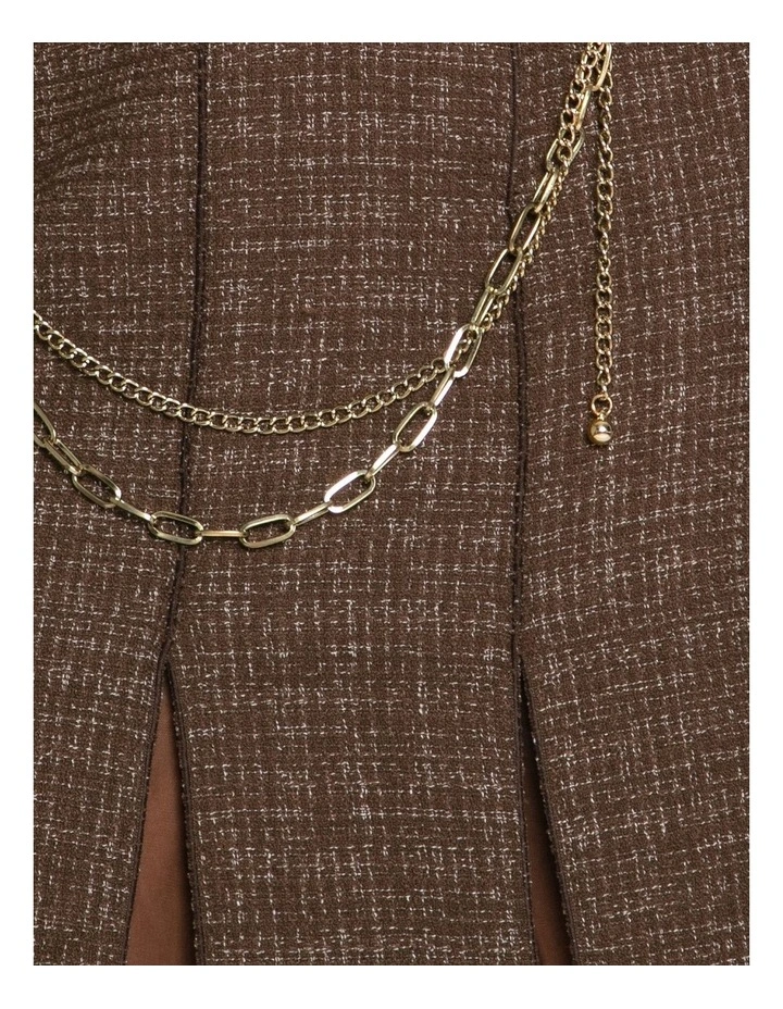 Set Me Free Tweed Mini Skirt in Dark Khaki image 5