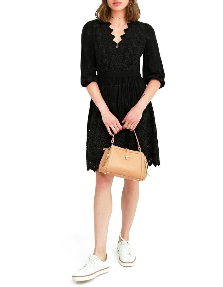 Sweet Talk Eyelet Mini Dress in Black image 5