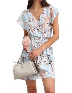 I'm The Star Wrap Dress in Light Blue